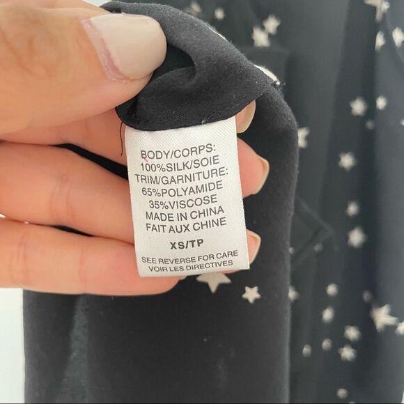 Cami NYC The Racer Lace Trim Star Print Silk Camisole - Picture 6 of 7